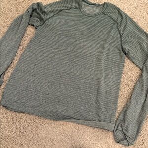 lululemon athletica Green Striped Men's Shirt